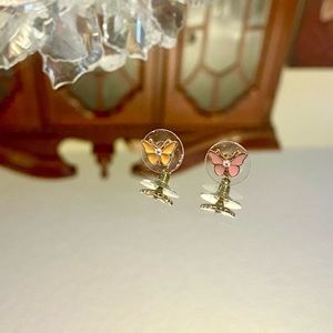 colorful butterfly stud earrings